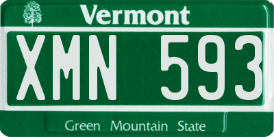 VT license plate XMN593