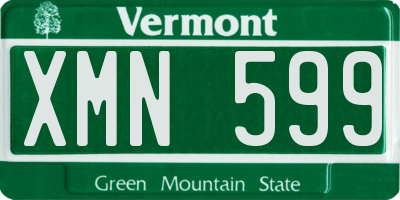 VT license plate XMN599