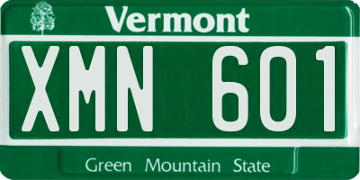 VT license plate XMN601