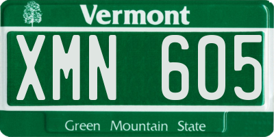 VT license plate XMN605