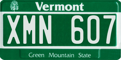 VT license plate XMN607