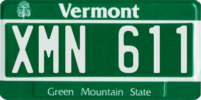 VT license plate XMN611