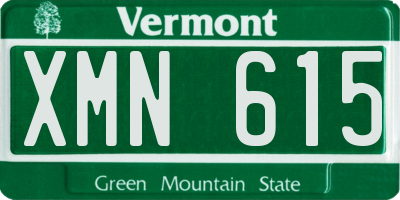 VT license plate XMN615