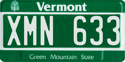 VT license plate XMN633