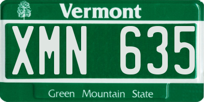 VT license plate XMN635