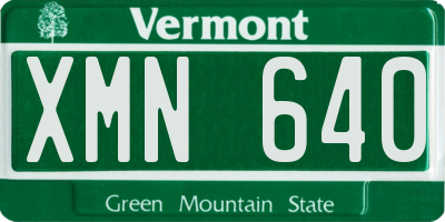 VT license plate XMN640