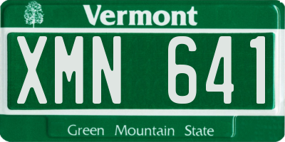 VT license plate XMN641