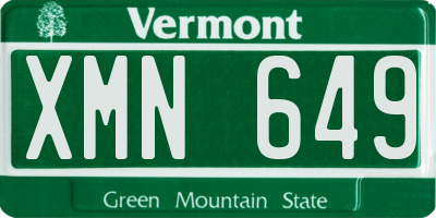 VT license plate XMN649