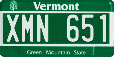 VT license plate XMN651