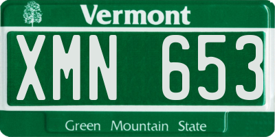 VT license plate XMN653