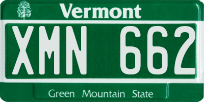 VT license plate XMN662