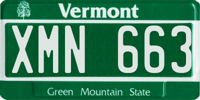 VT license plate XMN663