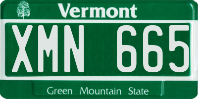 VT license plate XMN665
