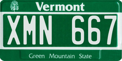 VT license plate XMN667