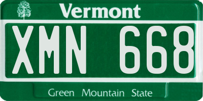 VT license plate XMN668