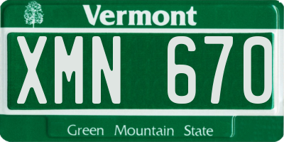 VT license plate XMN670