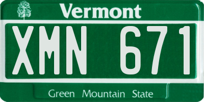 VT license plate XMN671
