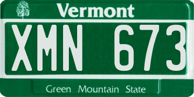 VT license plate XMN673