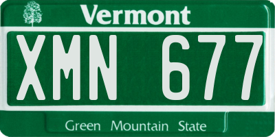 VT license plate XMN677
