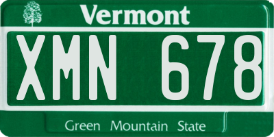 VT license plate XMN678