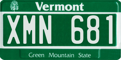 VT license plate XMN681
