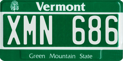 VT license plate XMN686
