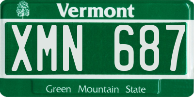 VT license plate XMN687