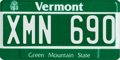 VT license plate XMN690
