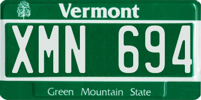VT license plate XMN694