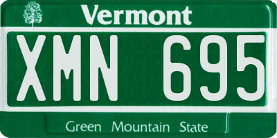 VT license plate XMN695