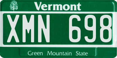 VT license plate XMN698