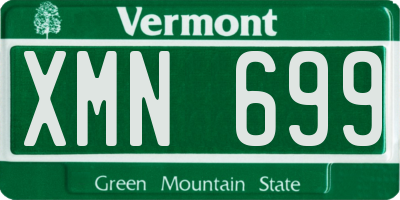 VT license plate XMN699