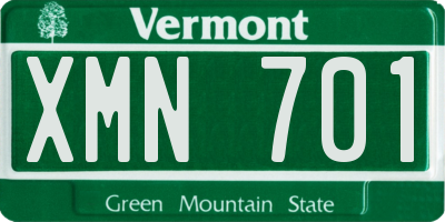 VT license plate XMN701