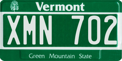 VT license plate XMN702