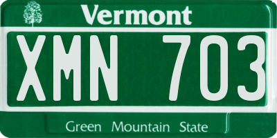 VT license plate XMN703
