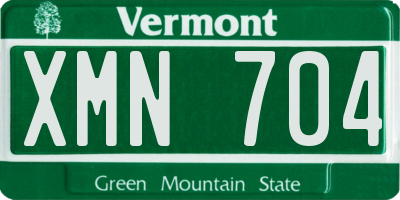 VT license plate XMN704