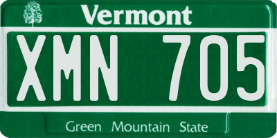 VT license plate XMN705