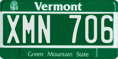 VT license plate XMN706