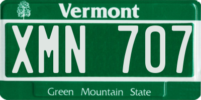 VT license plate XMN707