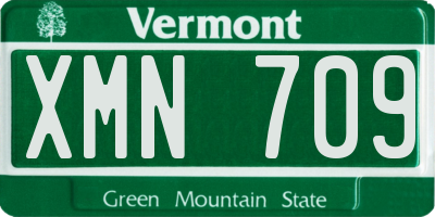 VT license plate XMN709