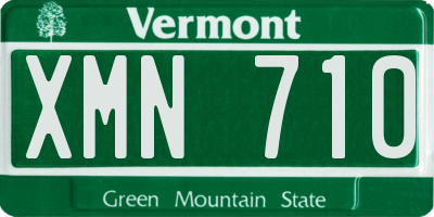 VT license plate XMN710