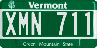 VT license plate XMN711