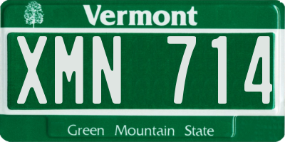VT license plate XMN714