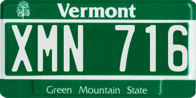 VT license plate XMN716