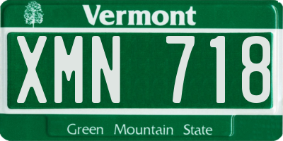 VT license plate XMN718