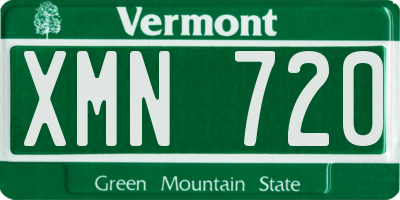 VT license plate XMN720