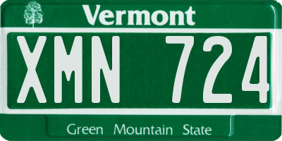 VT license plate XMN724