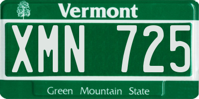 VT license plate XMN725
