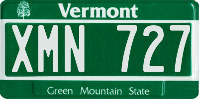 VT license plate XMN727