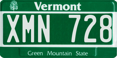 VT license plate XMN728
